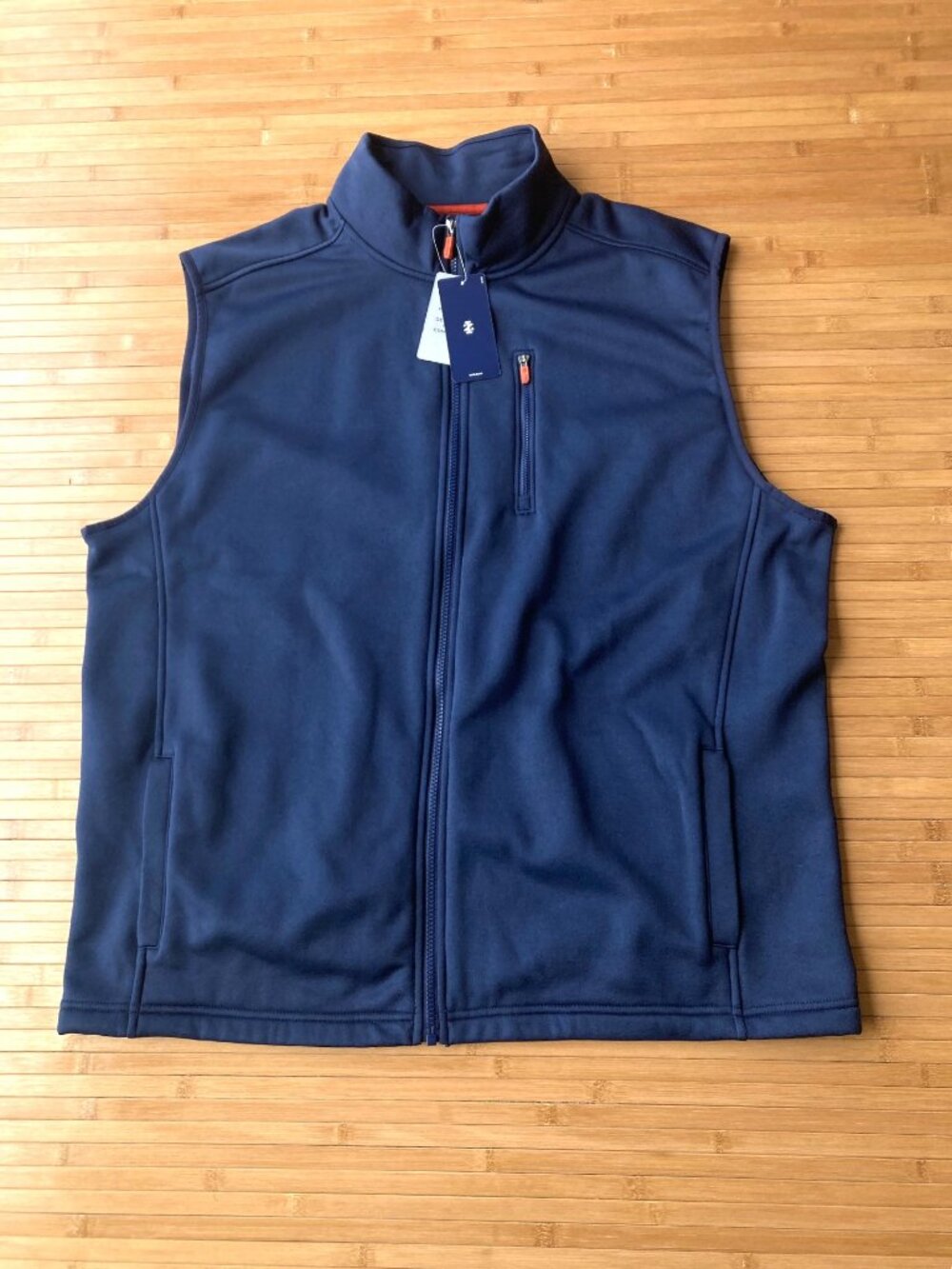 IZOD Advantage Performance Fleece Lined Vest Sportflex Full Zip Mens XL Blue NWT